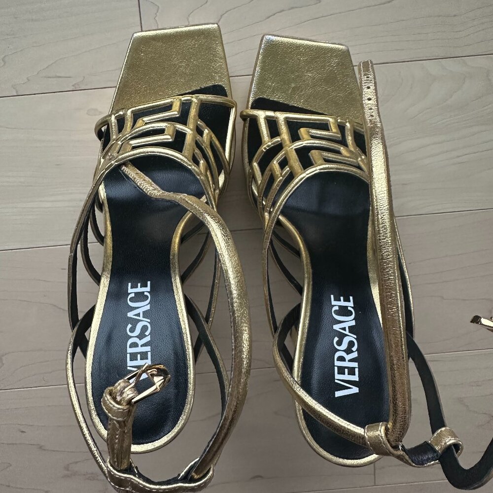 Versace Gold Platform Heels